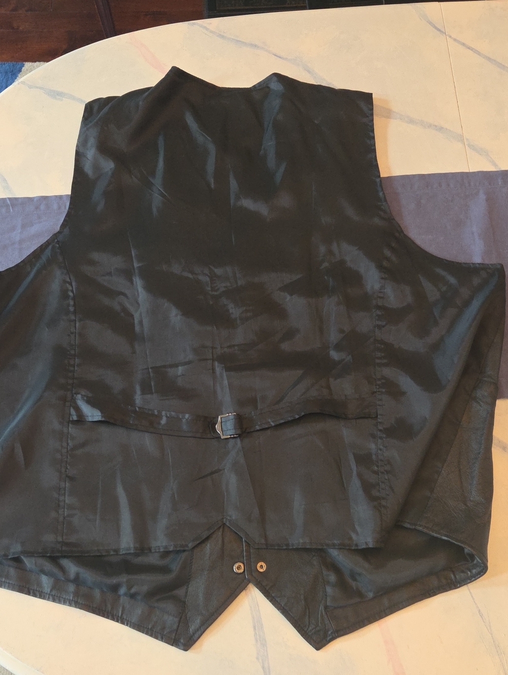 Vintage KS Genuine Black Leather Snap-Front Vest 2XL Halloween Costume - Picture 5 of 6